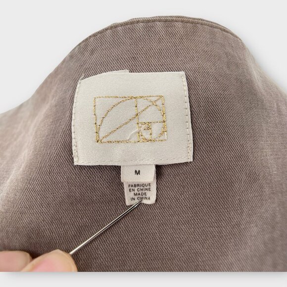 Coquille Brown Anthropologie Cargo Pockets Utility Cinched Waist Sheath Dress M - Picture 7 of 13